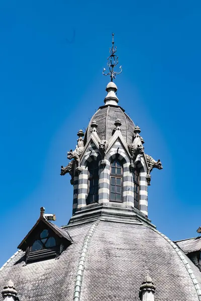 stock image Medellin, Antioquia, Colombia. January 17, 2024: Dome of the Palace of Culture and blue sky.