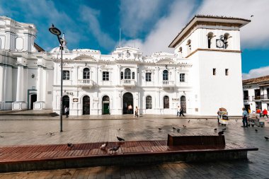 Popayan, Cauca, Kolombiya. 30 Nisan 2024: Popayn 'ın Hükmü Meryem' in Katedral Bazilikası.