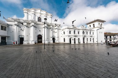 Popayan, Cauca, Kolombiya. 30 Nisan 2024: Popayn 'ın Hükmü Meryem' in Katedral Bazilikası.