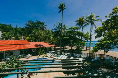 Acandi, Uraba Körfezi, Choco, Kolombiya. 4 Ekim 2012: Otel Almar Capurgana