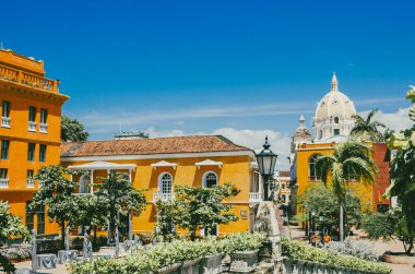 Cartagena, Bolivar, Kolombiya. 17 Ocak 2013: San Pedro Claver Kilisesi ve Manastırı. 