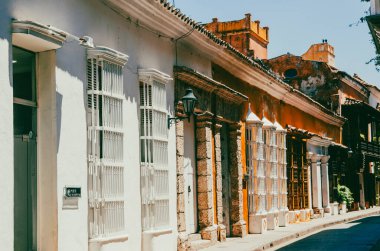 Cartagena, Bolivar, Kolombiya. 17 Ocak 2013: Koloni Mimarisi. 