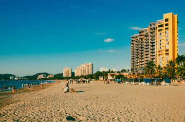 Santa Marta, Magdalena, Colombia. January 18, 2013: Beach day, The Rodadero.  clipart