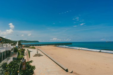 Puerto, Barranquilla, Kolombiya 'da deniz manzaralı doğal manzara.