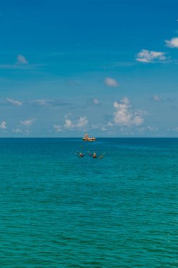 Puerto, Barranquilla, Kolombiya 'da deniz manzaralı doğal manzara.