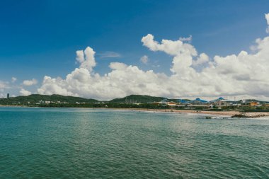 Natural landscape with sea view in Puerto, Barranquilla, Colombia. clipart