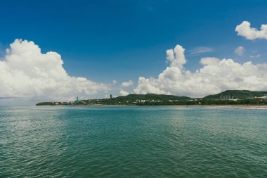 Puerto, Barranquilla, Kolombiya 'da deniz manzaralı doğal manzara.