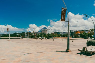 Puerto Kolombiya, Barranquilla, Kolombiya 'da deniz manzaralı doğal manzara.