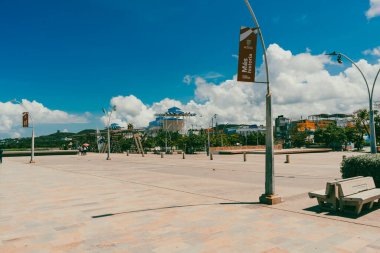 Puerto Kolombiya, Barranquilla, Kolombiya 'da deniz manzaralı doğal manzara.