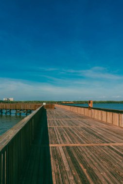 The Mallorqun swamp seen from the pier and blue sky. Barranquilla, Atlantico, Colombia. clipart