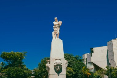 Santa Marta, Magdalena, Colombia. September 19, 2024: Simon bolivar main park and blue sky. clipart