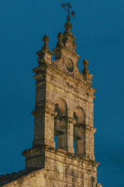 Galicia, Sarria, Spain. November 4, 2024: San Salvador Church at night. clipart