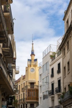 Sitges, Barcelona, Spain. November 1, 2024: Architecture and facades of Sitges. clipart