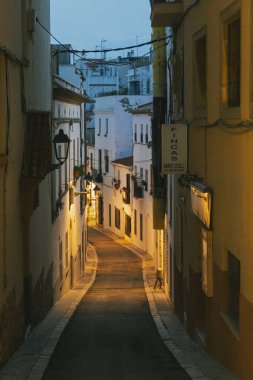 Sitges, Barcelona, Spain. November 1, 2024: night portraits of the night streets in Sitges. clipart