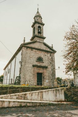 Santiago de Compostela, İspanya. 9 Kasım 2024: Santiago de Compostela San Pelayo de Sabugueira Kilisesi