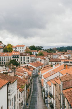 Santiago de Compostela, Galiçya, İspanya. 9 Kasım 2024: Santiago de Compostela 'nın tarihi merkezi ve mimarisi.
