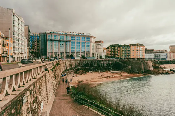 La Coruna, İspanya. 11 Kasım 2024: Amorosas Sahili, A Corua, İspanya.