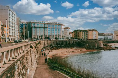 La Coruna, İspanya. 11 Kasım 2024: Amorosas Sahili, A Corua, İspanya.