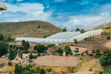 Samaca, Villa de Leyva üzerinden seraların doğal manzarası. Kolombiya. 
