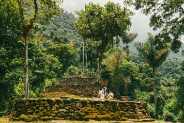 Tayrona Ulusal Parkı 'ndaki Kayıp Şehir' in doğal manzaraları. Santa Marta Magdalena, Kolombiya.