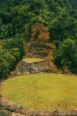 Tayrona Ulusal Parkı 'ndaki Kayıp Şehir' in doğal manzaraları. Santa Marta Magdalena, Kolombiya.