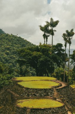 Tayrona Ulusal Parkı 'ndaki Kayıp Şehir' in doğal manzaraları. Santa Marta Magdalena, Kolombiya.