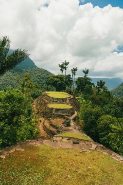 Tayrona Ulusal Parkı 'ndaki Kayıp Şehir' in doğal manzaraları. Santa Marta Magdalena, Kolombiya.