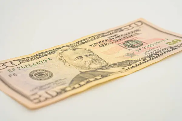米国大統領ウリシーズ シンプソン グラントの50ドル紙幣の肖像画 グラント マクロに近い50ドル札50ドル — ストック写真