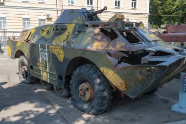 Combat reconnaissance patrol vehicle BRDM-2 is the main tactical armored vehicle of intelligence units produced from 1969 to 1989. Kyiv, Ukraine 10-29-2024. clipart