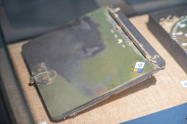 Bir roket kapağı. Lockheed Martin M142 HIMARS Yüksek Hareketli Roket Sistemi 'nin ayrıntıları anavatanını geliştiren stratejik bir yetenektir. Kyiv, Ukrayna 10-29-2024.