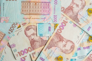 Ukrayna parası 1000 Hryvnia geçmişi. Ukrayna finans, maaş, emekli maaşı, bağışlar, vergiler. 1000 Hryvnia 'nın arka planı