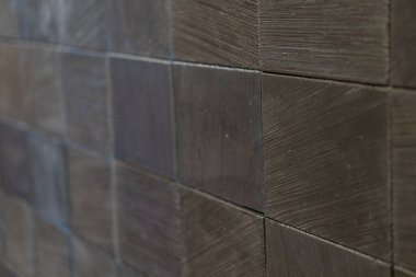 Yüksek kalite, parlak, koyu renk ahşap panellerin modern ya da lüks bir düzende dikey tahıl desenleri olan yakın plan dokusu ve işçiliği üzerine odaklan.