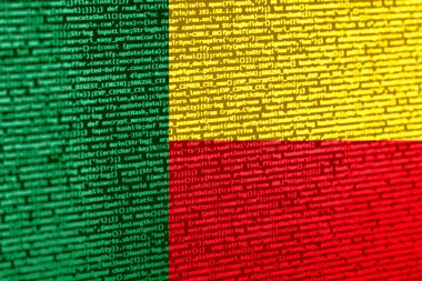 Teknoloji geçmişinde Benin bayrağı olan dijital bir kavram. Benin, siber güvenlik, programlama ve dijital egemenlik bağlamında. Benin 'de site geliştirmenin sembolik görüntüsü.