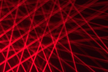 Gri bir yüzeydeki karmaşık kırmızı çizgi deseninin yakın plan görüntüsü, soyut biçim, açılı perspektif