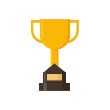 Kazanan kupa vektörü. Altın Kupa, spor ödülü veya şampiyonun Düz Çizimi.