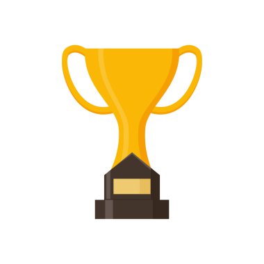 Kazanan kupa vektörü. Altın Kupa, spor ödülü veya şampiyonun Düz Çizimi.