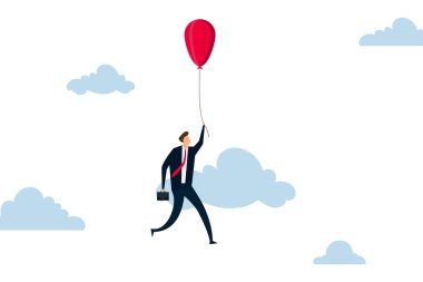 QE tarafından finanse edilen para balonu konsepti, uçan balonu sıkı tutan iş adamı düşmekten korkuyor.