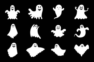 Düz cadılar bayramı çizimi seti. Tasarım Projeleri için Cadılar Bayramı Ögeleri ve Nesneleri.