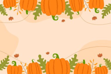 Balkabağı ve renkli yapraklarla Şükran Günü 'nüz kutlu olsun. Alan alanı