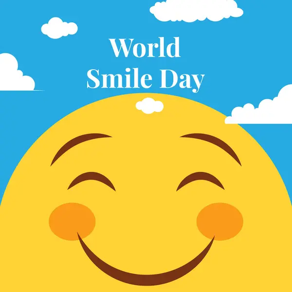 Mutlu dünya gülümseme günü Arkaplanda emoji kompozisyonu.