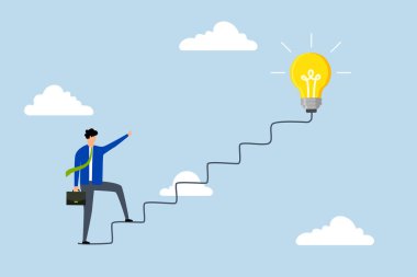 İş dünyasının yaratıcılığı, iş adamı elektrik hattında yürümeye başlar..