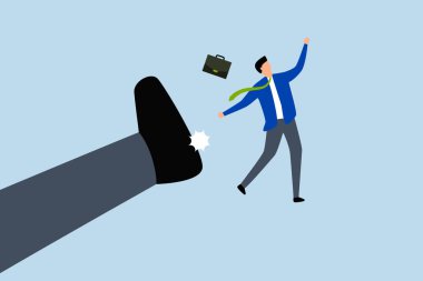 İşten kovulan kızgın bir patron, çalışanı tekmeleyerek kovdu..