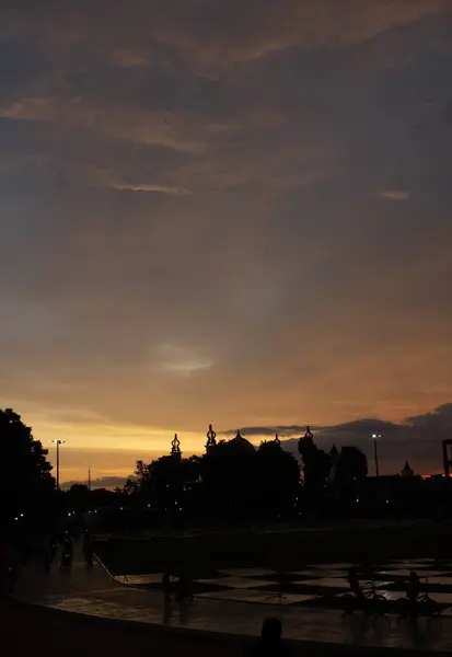 stock image Sunset Sky cloud on Twilight at the Merdeka Square, Sukabumi City