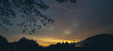 Sunset Sky cloud on Twilight at the Merdeka Square, Sukabumi City clipart