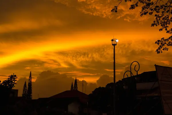 stock image Sunset Sky cloud on Twilight at the Merdeka Square, Sukabumi City