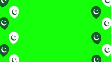 Pakistan 'ın negatif uzay alanlı 4k animasyonu. 23 Mart, Pakistan Ulusal Günü Kutlaması.