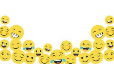 Mutlu dünya gülümseme günü Arkaplan animasyonu emoji kompozisyonu ile.