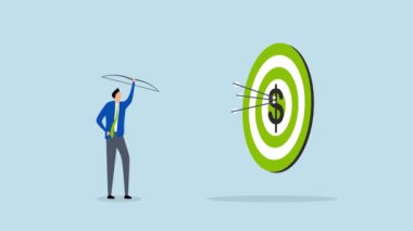 Finansal hedef, iş adamı Archer 'ın animasyonu bir dart tahtasına çarptı