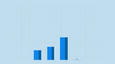 İşletme başarısı, başarılı iş adamlarının 4k animasyonu kazanan bayrağı yumruklamak için büyüme çubuğunun tepesine tırmandı.