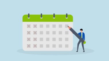 İşletme müdürünün 4 günlük animasyonu şirkette haftada 4 gün çalışmak üzere planlanmış bir tatil..